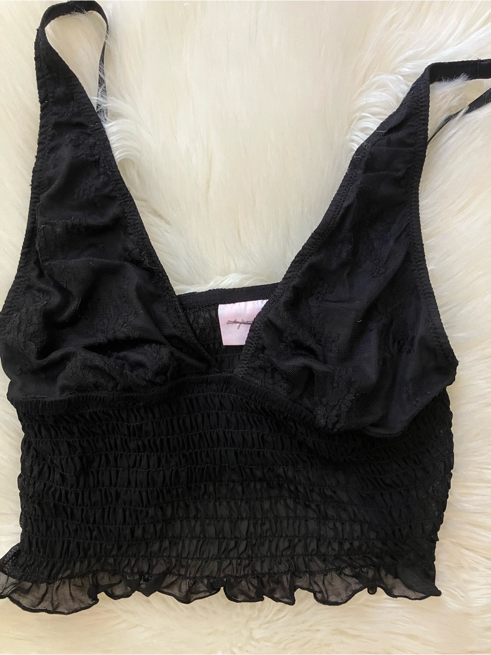 URBAN OUTFITTERS UO Out From Under Firecracker Smocked Cropped Top L NEW NWOT - Picture 6 of 10